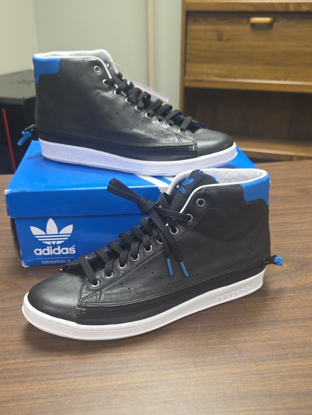 NEW! Adidas Stan Smith 80s TF Leather Sneaker Black/Blue Q19265 Men's 12